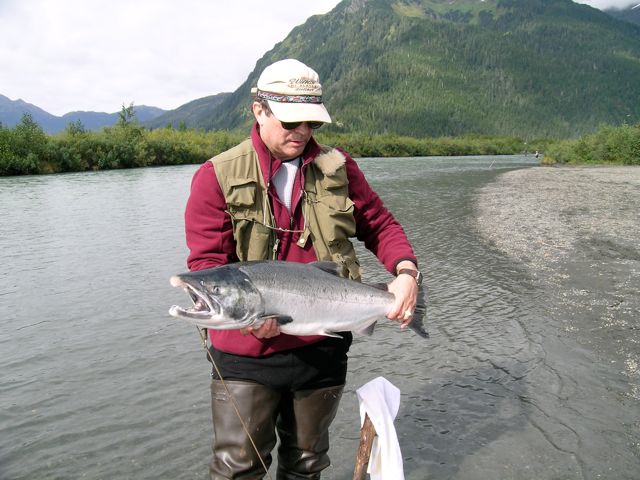 Holding a 14 pound Jack.
